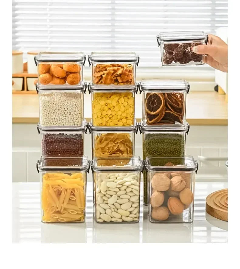 Kitchen Multigrain Snack Sealed Storage Box Dried Fruit Dried Goods Jar Drawer Storage Container Moisture Proof Box Plastic