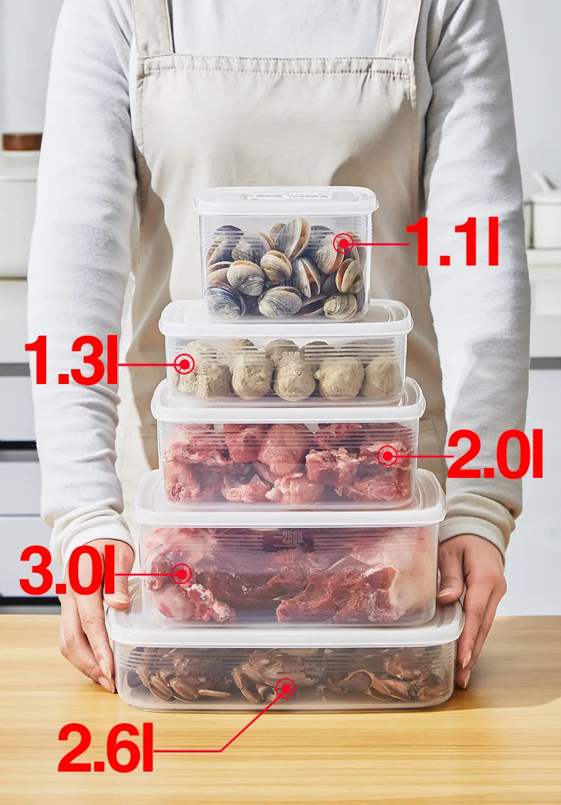 1PC Refrigerator Preservation Box Frozen Meat Refrigeration Box Food Storage Box Sorting Storage Sruit Vegetable Drainage Box