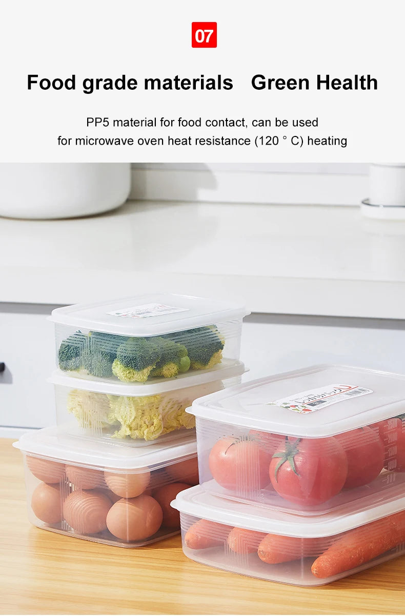 1PC Refrigerator Preservation Box Frozen Meat Refrigeration Box Food Storage Box Sorting Storage Sruit Vegetable Drainage Box